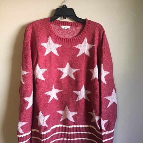 easel Sweaters - Easel medium orange star sweater